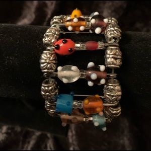 Hand Crafted Lampwork Bead Bracelet. New